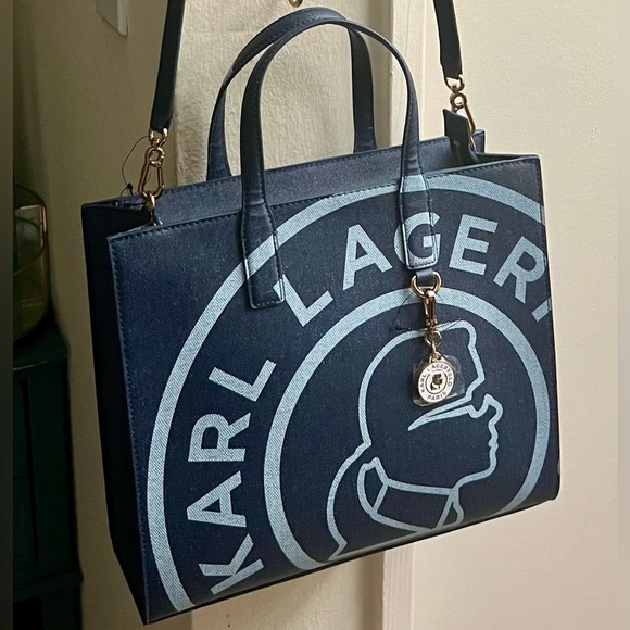 Karl Lagerfeld Denim Blue Purse BNWT! - Picture 3 of 16